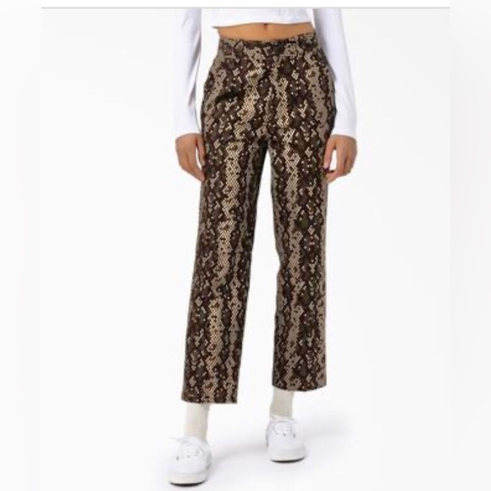 Dickies Camden brown snakeskin print Straight‎ leg khaki pants Pants Size 6R new